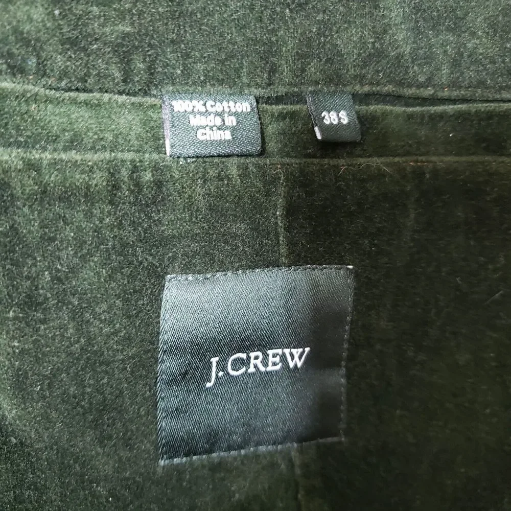 J. Crew Men's Dark Green Velvet Blazer